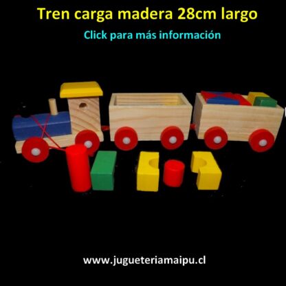 Tren carga de madera 28cm largo - Imagen 3