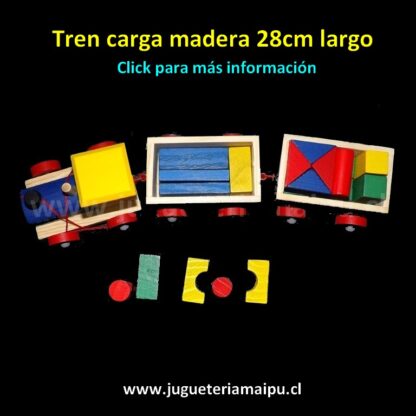 Tren carga de madera 28cm largo - Imagen 2