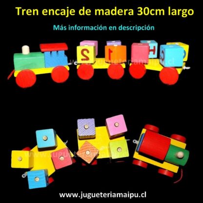 Tren encaje madera 30cm largo