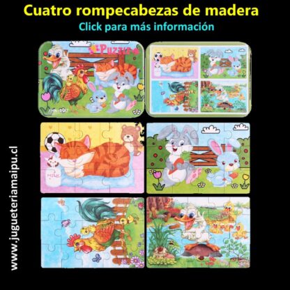 Caja con cuatro rompecabezas - Granja II