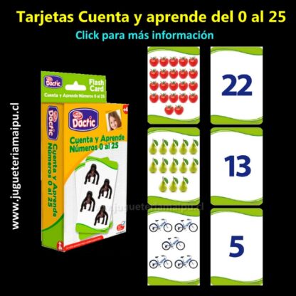 Tarjetas Cuenta y aprende del 0 al 25