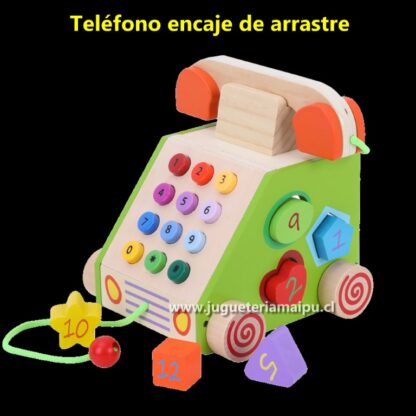 Teléfono encaje de arrastre madera